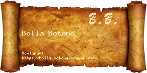 Bolla Botond névjegykártya